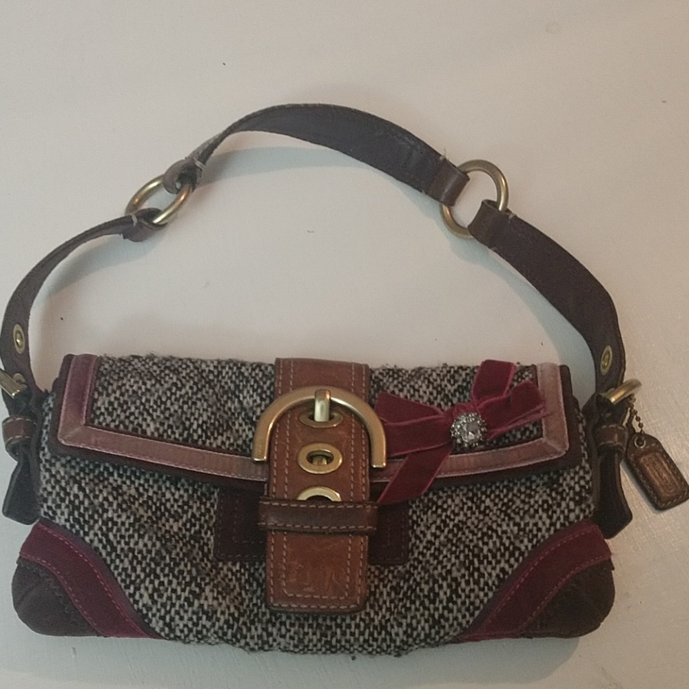 Coach Leather and Wool Mini Bag